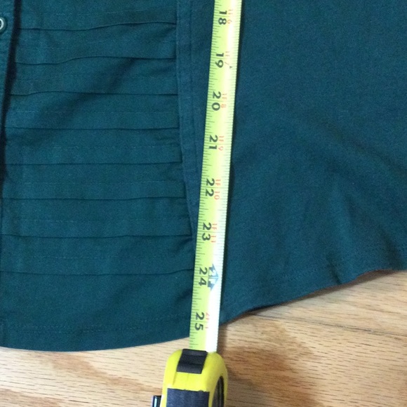 XL Christopher & Banks hunter green stretch button down blouse - Picture 14 of 16